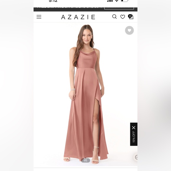 Azazie Naomie Dress in Rosette, size A10 - Picture 5 of 5